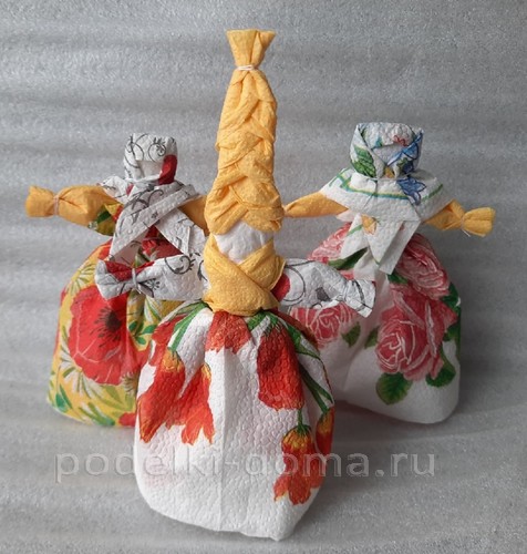 Куклы из бумажных салфеток Куклы из бумажных салфеток