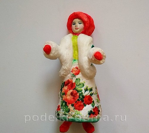 Ёлочная игрушка Зайка в технике ватного папье-маше Ёлочная игрушка Зайка в технике ватного папье-маше