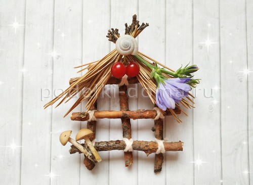 Домик и окошко — поделки из веточек Домик и окошко — поделки из веточек