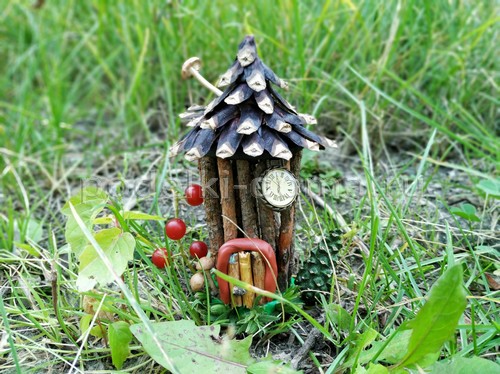 Домик и окошко — поделки из веточек Домик и окошко — поделки из веточек