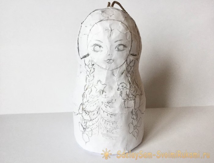 Ёлочная игрушка «Снегурочка» из папье-маше Ёлочная игрушка «Снегурочка» из папье-маше